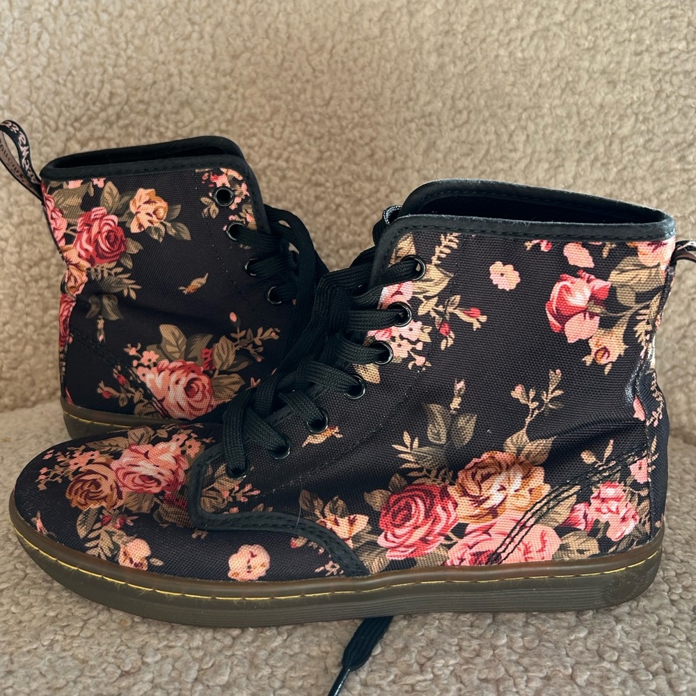 Floral Doc Marten Boots - New